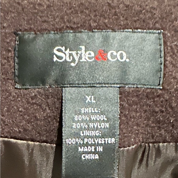 Coat, Brown w/Scarf, Knee Length - Picture 5 of 5